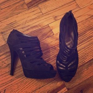 Navy suede miu miu heels size 38